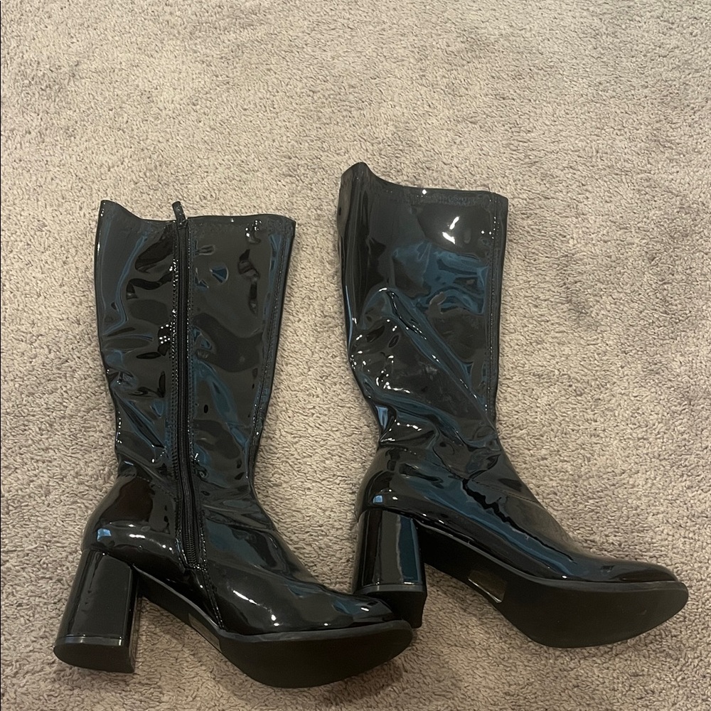 Black Patent Leather Women's Boots